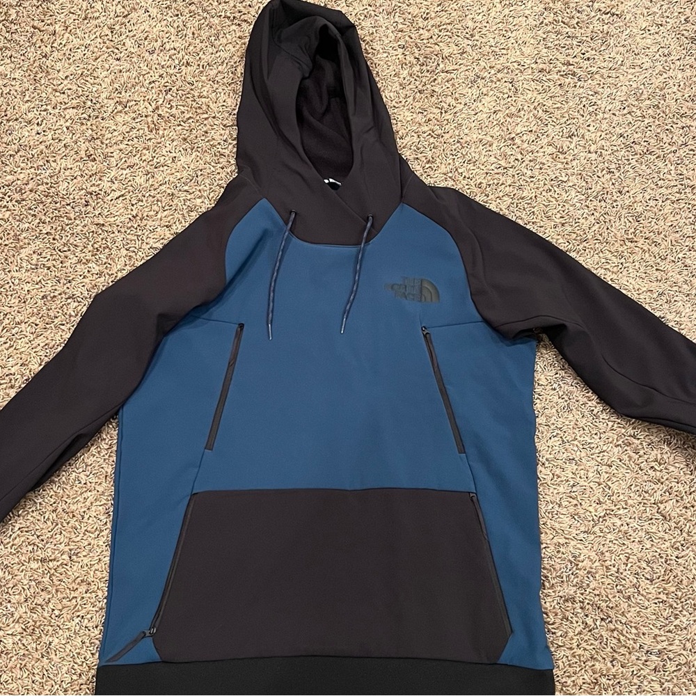North Face Tekno Fresh Hoodie Jacket Mens Blue Softshell. Size medium.